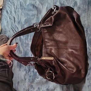 Purple leather purse